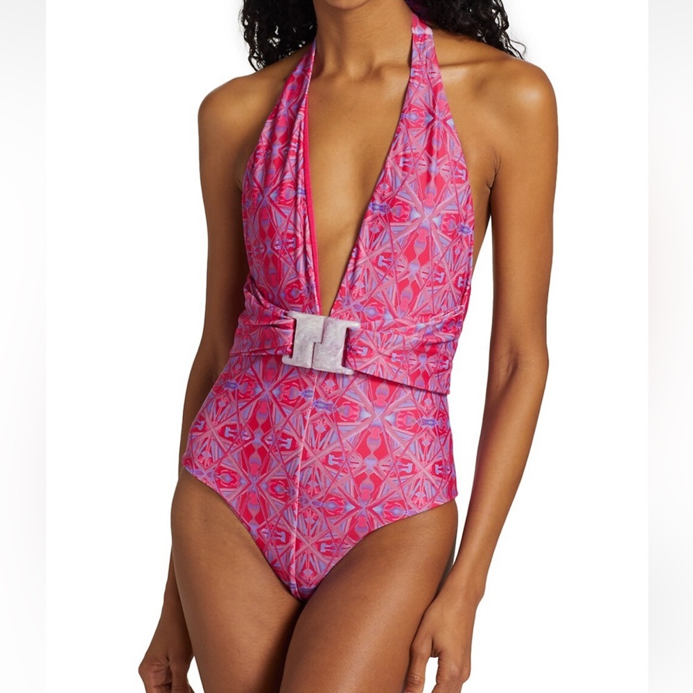 Silvia Tcherassi Germaine Belted Swimsuit Bodysuit